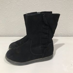 Cat and Jack Black boots with ruffles